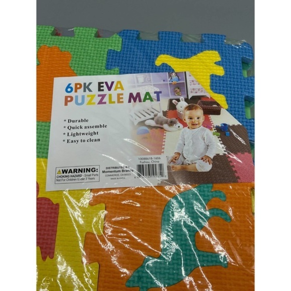 Childrens Kids Puzzle Floor Mat 6PK EVA Animal Learning Tiles By Momentum Brands